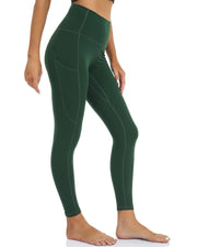 25" High Waisted Athletic Pants With Pocket#color_posy-green