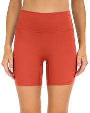 6" No Front Seam Biker Shorts#color_redwood
