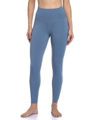 25" High Waisted Athletic Pants With Pocket#color_steel-blue