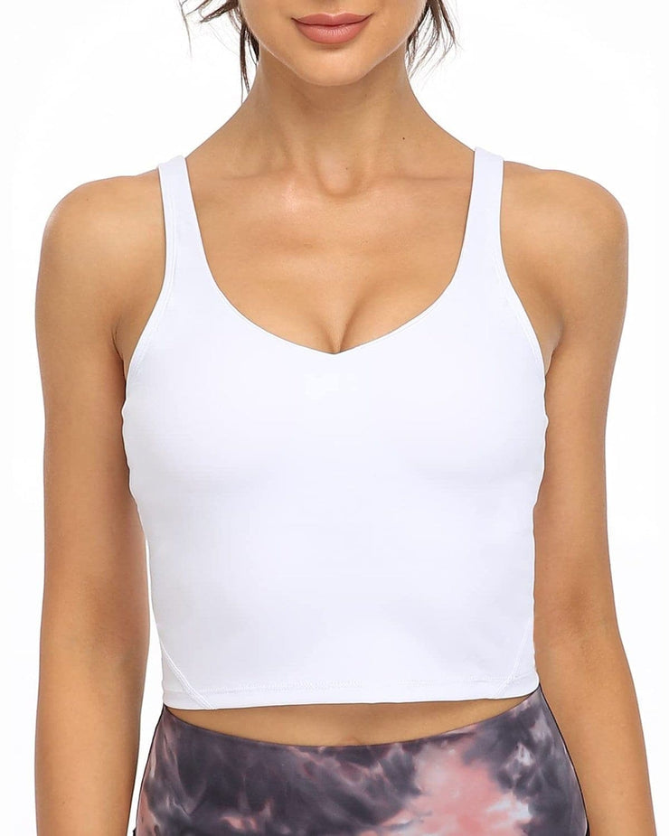 Wirefree Padded Sports Bra Cropped Tank Top