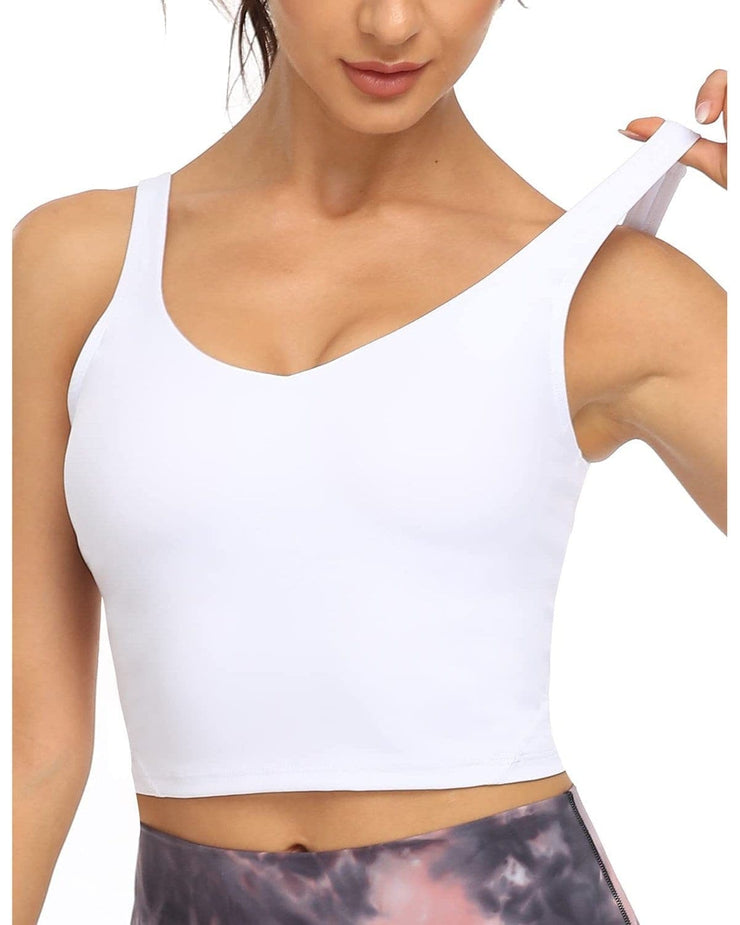 Wirefree Padded Sports Bra Cropped Tank Top