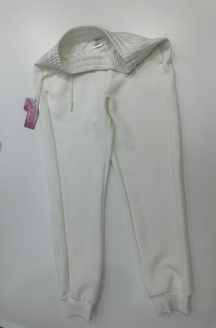 High Waist Sweatpant with Pockets - White