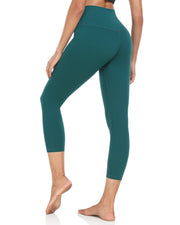 21" High Waisted Capris#color_black-green