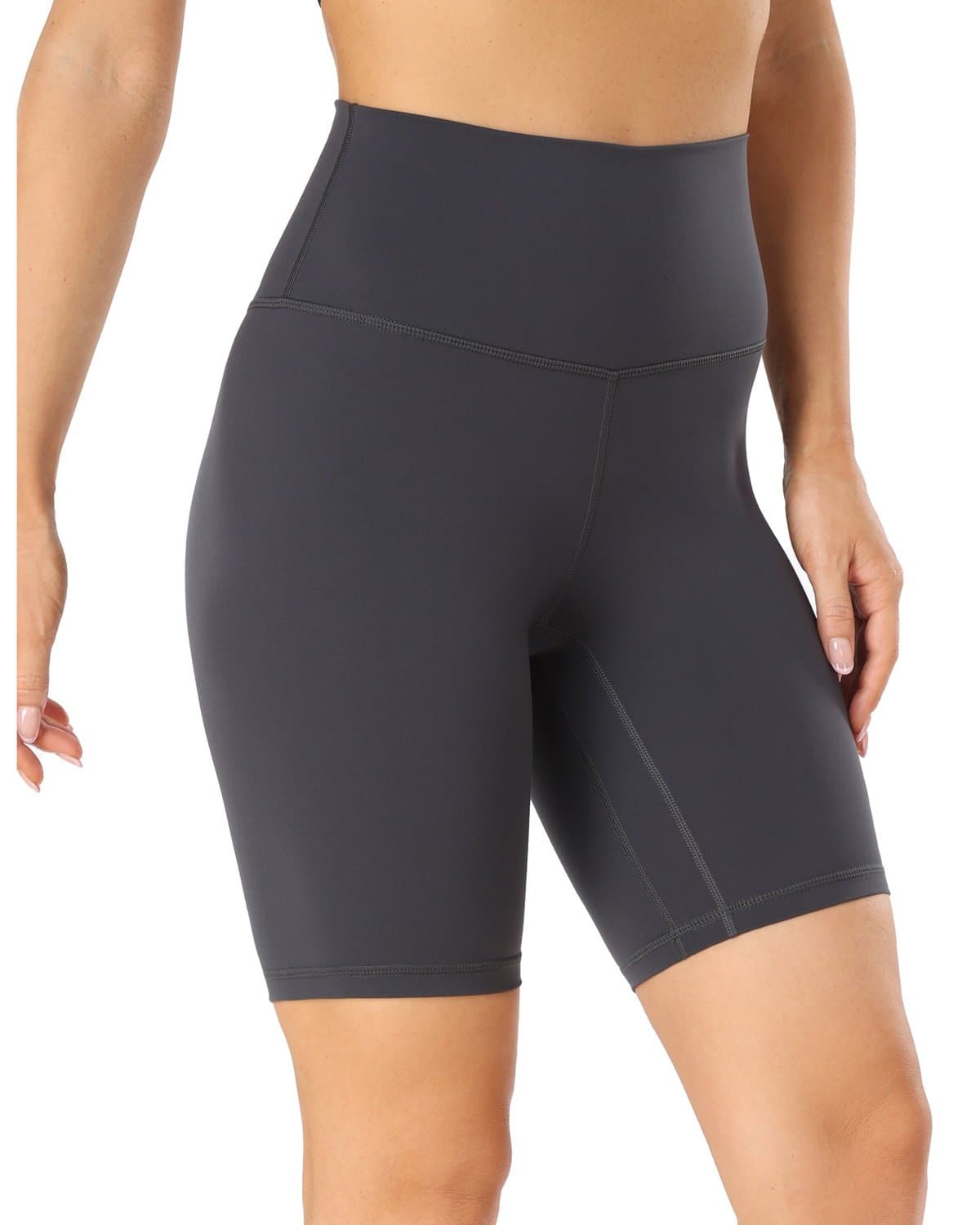 8" Athletic Biker Shorts#color_charcoal-grey