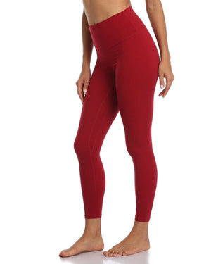 25’’ High Waisted Leggings - red high-waisted leggings #color_ Rose Red / XS