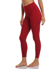 25" High Waisted Leggings#color_rose-red