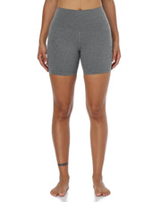 6" High Waisted Athletic Shorts#color_heather-grey