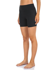 6" No Front Seam Biker Shorts#color_black