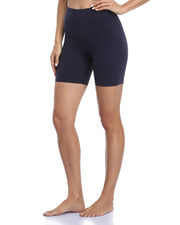 6" High Waisted Athletic Shorts#color_navy