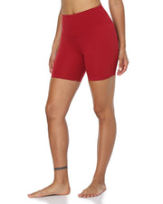 6" High Waisted Athletic Shorts#color_rose-red