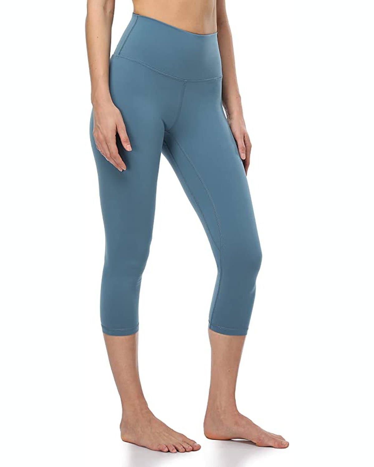 Legging Femme Taille Haute - Imitation Jean - Stretch Confortable - Pour Yoga, Sport Et Quotidien - Coupe Capri - Matière Polyester Doux - 9