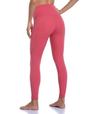 25" High Waisted Athletic Pants With Pocket#color_slate-rose