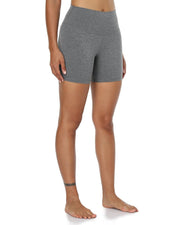 6" High Waisted Athletic Shorts#color_heather-grey
