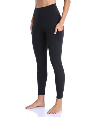 25’’ High Waisted Athletic Pants With Pocket - black leggings pockets #color_ Black / XS